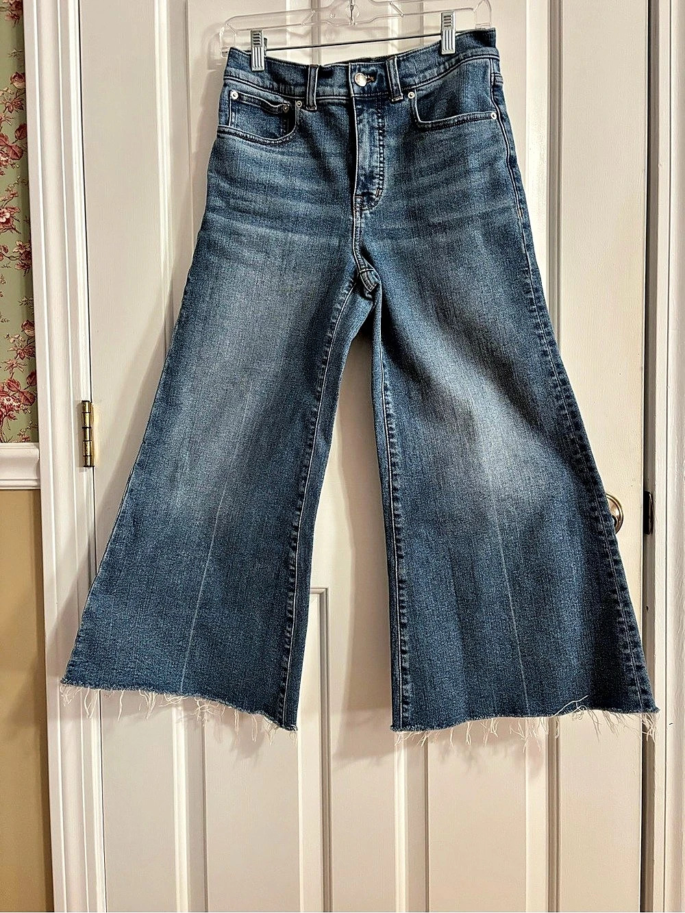 Madewell Flared Wide-Leg Crop Jeans Blue Waist 27P